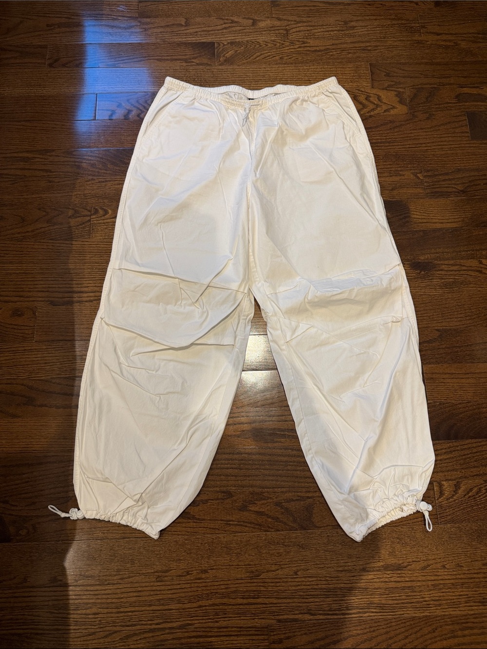 H&M White Drawstring Jogger Pants